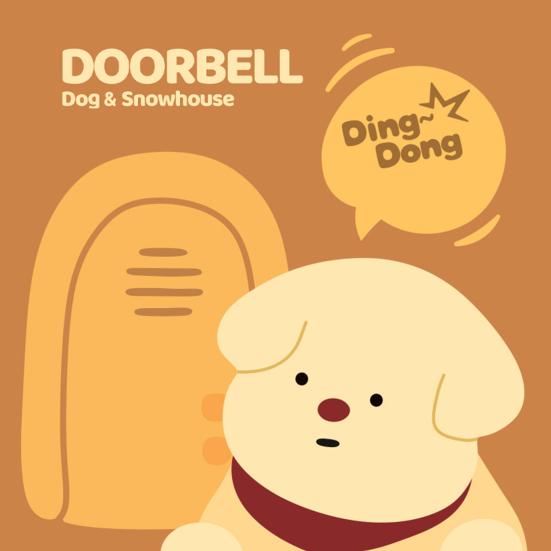 Wireless Doorbell with Receiver Cartoon Puppy 50M Long Distance Volume Adjustable Welcome Doorbell Self-Powered Home Office Door Bell