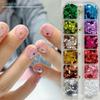 12-Fächer 2mm Sternförmiges Nail Art Glitzer Set | Mehrfarbige Pailletten für Maniküre-Dekor