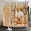 Running Horse Shower Curtains Bathroom Curtain With Hooks Decor Waterproof Animal Bath Polyester Fabric 3D Cortinas De Ducha