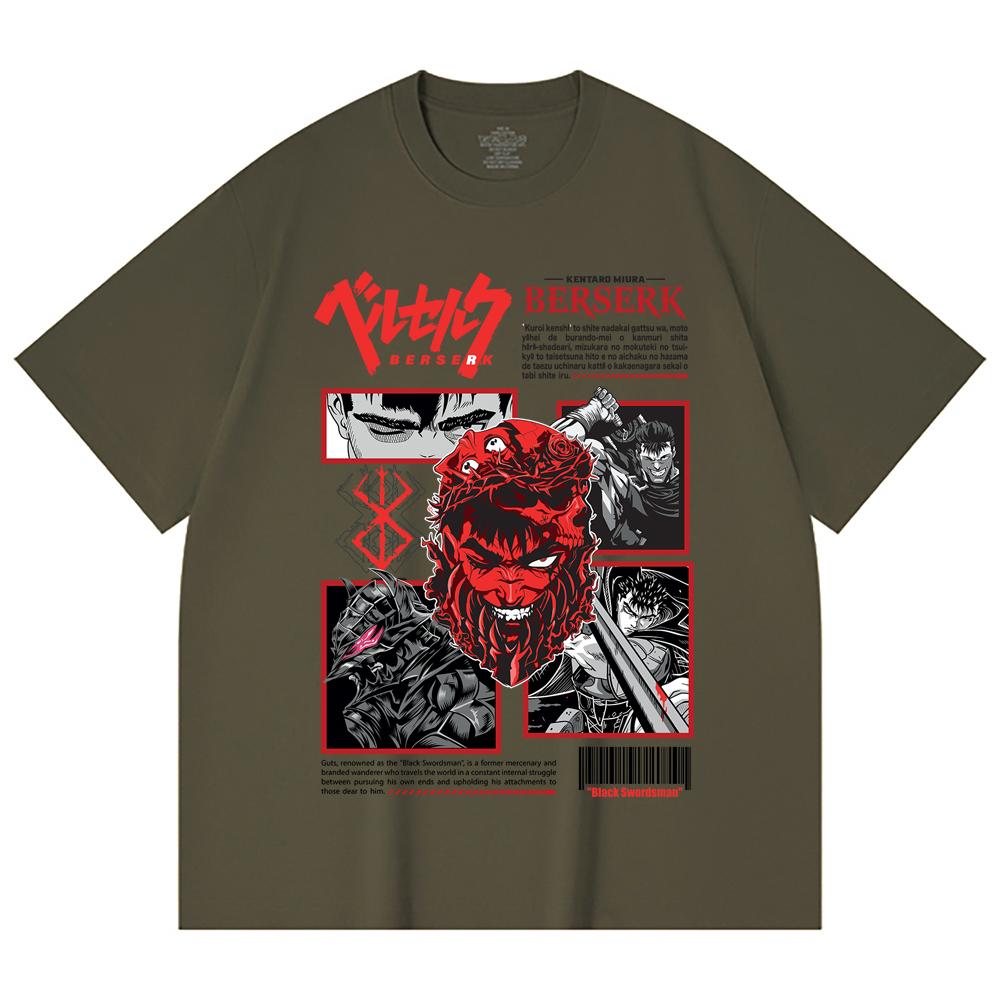 230 Gsm 100% Cotton Berserk V2 Guts Print Unisex Heavy Cotton T Shirt