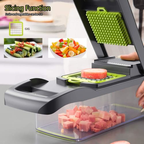 Qobvoeh Multifunctional Vegetable Chopper and Dicer, Vegetable Slicer, Dicer Cutter, Onion Chopper, Salad Chopper, Kitchen Tool, Cuts Ingredients Quic