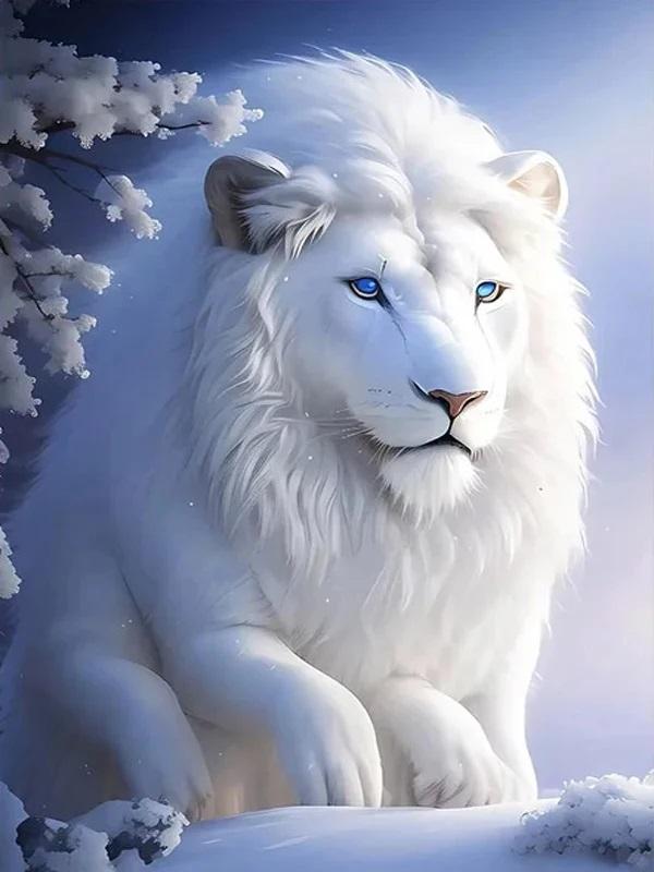 

5D DIY Алмазная картина Белый тигр в снегу Полный круг Вышивка Полный набор для вышивки крестом Украшения для дома Искусство Хобби Подарок Full Round 40x50CM