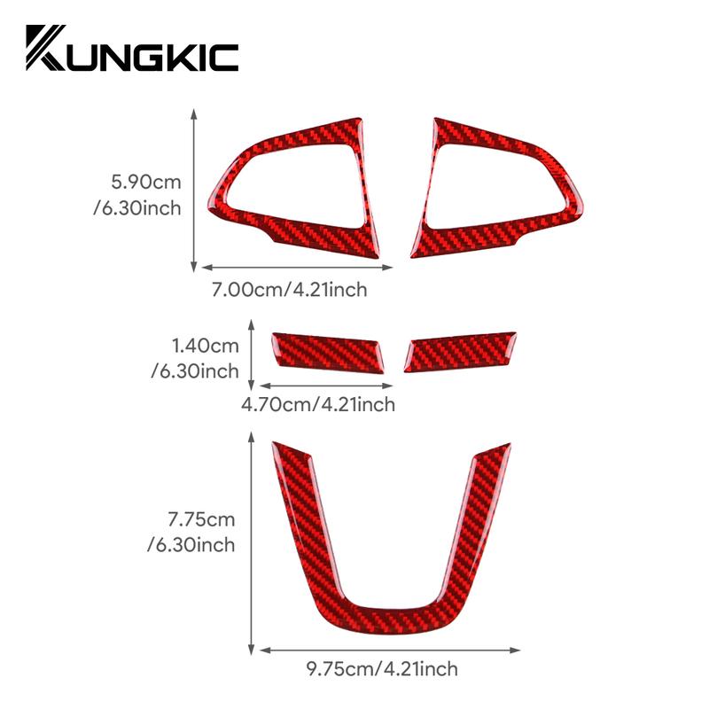 Echte Weiche Kohlefaser Für Ford Focus SE Ecoboost 2015 2016 2017 2018 Auto Lenkrad Knopfrahmen LHD RHD Aufkleber