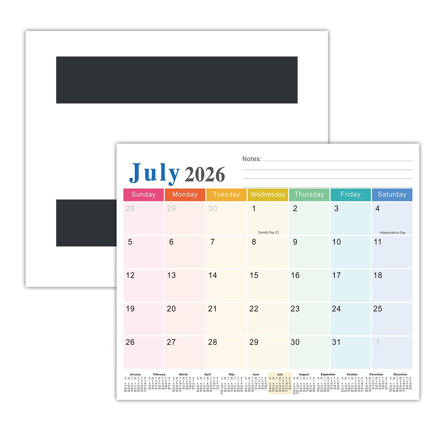 

Creative 18-Month English Magnetic Calendar 2026-2027 for Wall & Fridge.