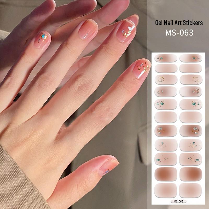 New Style Red Book Gel Nail Stickers: Semi-Western, Korean No-Bake Nail Art