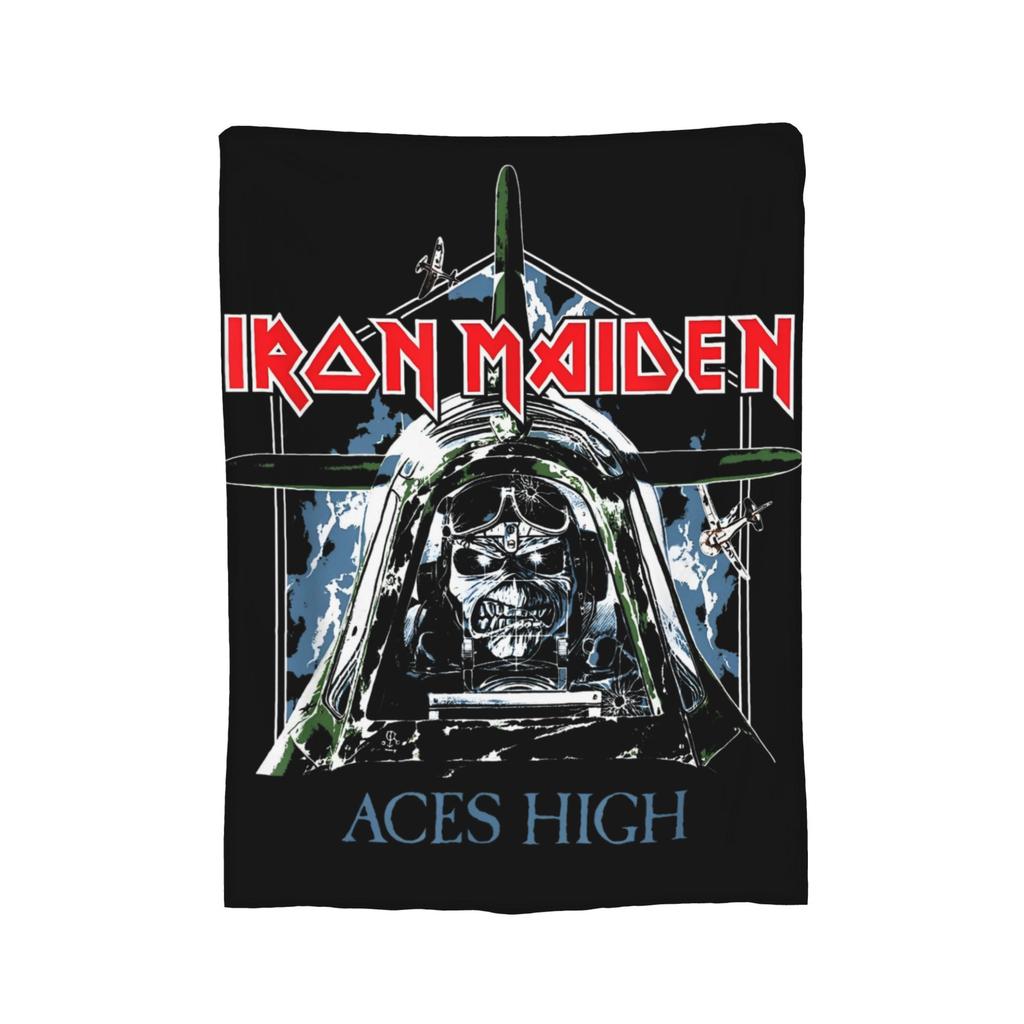 Rock I-Iron M-Maidens Deky Flanelové Letní Klimatizace Heavy Metal Hudba Přenosné Super Měkké Přehozy Přikrývky