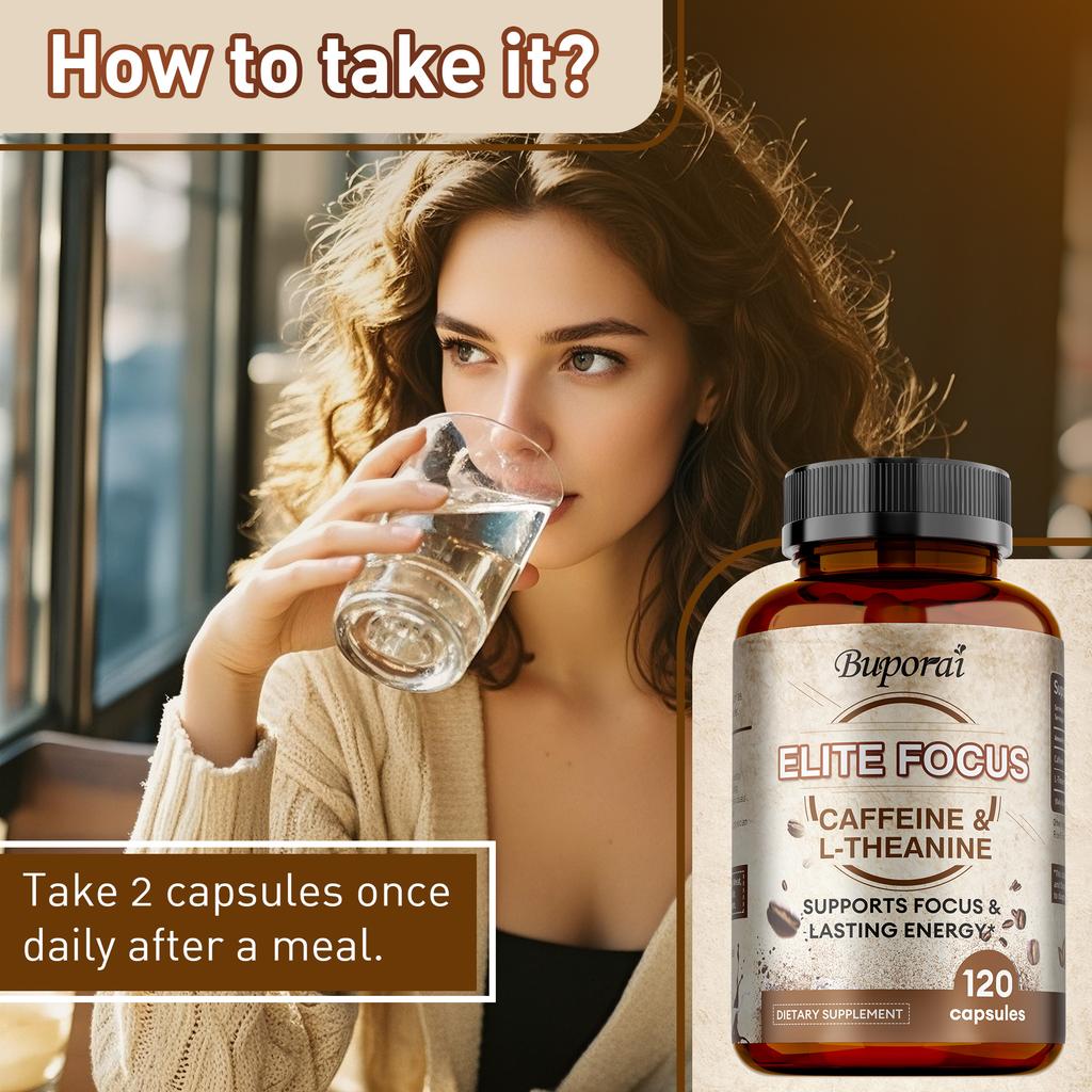 Caffeine capsules containing L-theanine provide focused energy, enhance cognitive abilities, and are suitable for adults.