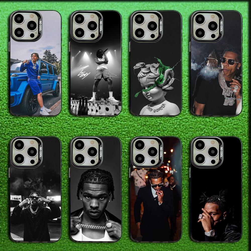 Rapper L-Lil Baby Phone Case For iPhone 16,15,14,13,12,11,Mini,Pro,MAX Gray Matte Silicone Black Cover