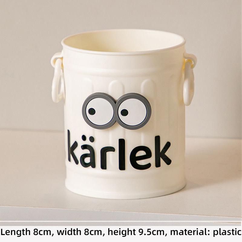 

Большой держатель для ручек, симпатичный студенческий настольный держатель для ручек, большая емкость, упрощенное ретро-ведро для хранения White-1