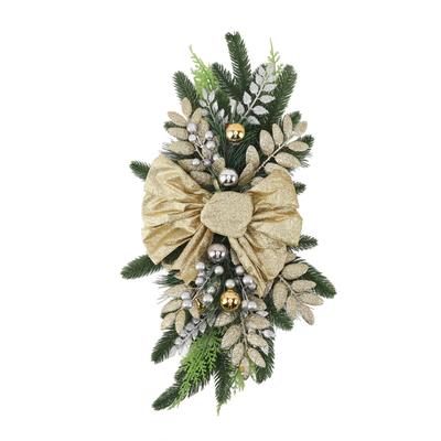 Christmas Staircase Decoration Cordless 60x30cm PVC Exquisite Realistic Stairway Swag for Table