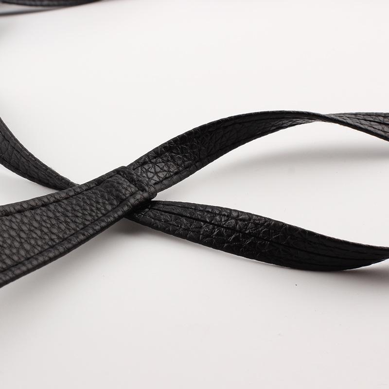 Ying Fina Women's High-Quality Korean PU Leather Paint Knotted Waist Belt