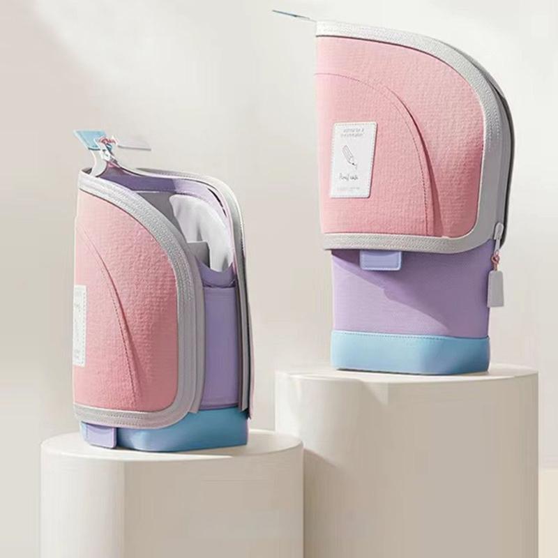 Teleskopisches Mäppchen Ausziehbare Stifttaschen Aufstellbare Stifthaltertasche Reise Kosmetikaufbewahrungstasche für Schule Büro