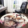 1pc Otters Love Office Round Area Rug,  Mat Suitable ForOffice, Under Office Chairs Bedroom Living Room Home Decor, Room Deco