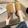 Zapatos Mujer 2025 New Women's Suede Mules Slippers Platform Flats Boston Clogs Sandals Fashion Outdoor Slip on Beach Sandalias