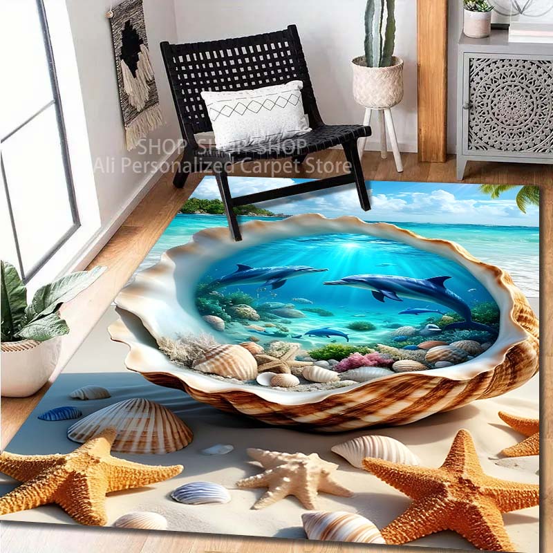 15 Sizes Mystery Dreamy Ocean Starfish Art Carpet Living Room Bedroom Sofa Home Decor Non-slip Floor Mat Gift Next Day Shipping 40x60cm (16x24in)