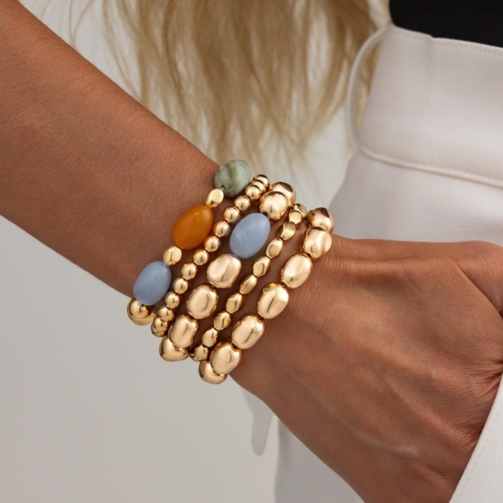Multi Color Gradient Hue Bracelet Gradient Hue Stackable Wrist Chain  Beach Vacation