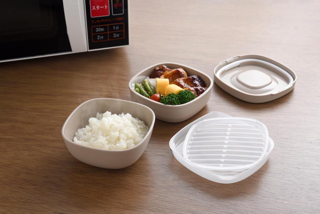ERNEST [Made In Japan] 2-Tier Bento Box (Keeps Frozen Rice coldMicrowaves Upside Down for Delicious, Fluffy riceSupervised by a Five-Star Rice