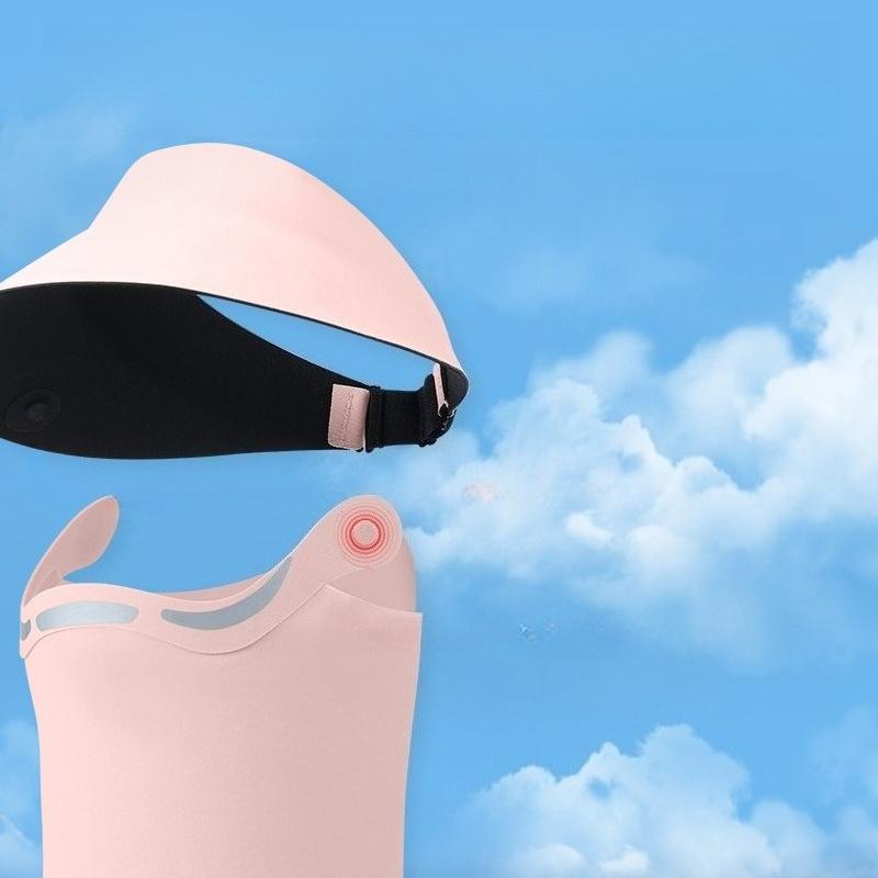Nylon Neck Guard Magnetic Sun Hat for Women Sun Protection Cap for Outdoor Sports Full-Face Sunscreen Mask with Neck Protection