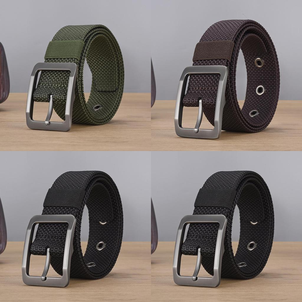 Durable Canvas Belt For Men With Electroplated Zinc Alloy Buckle And Casual Style For Office Use