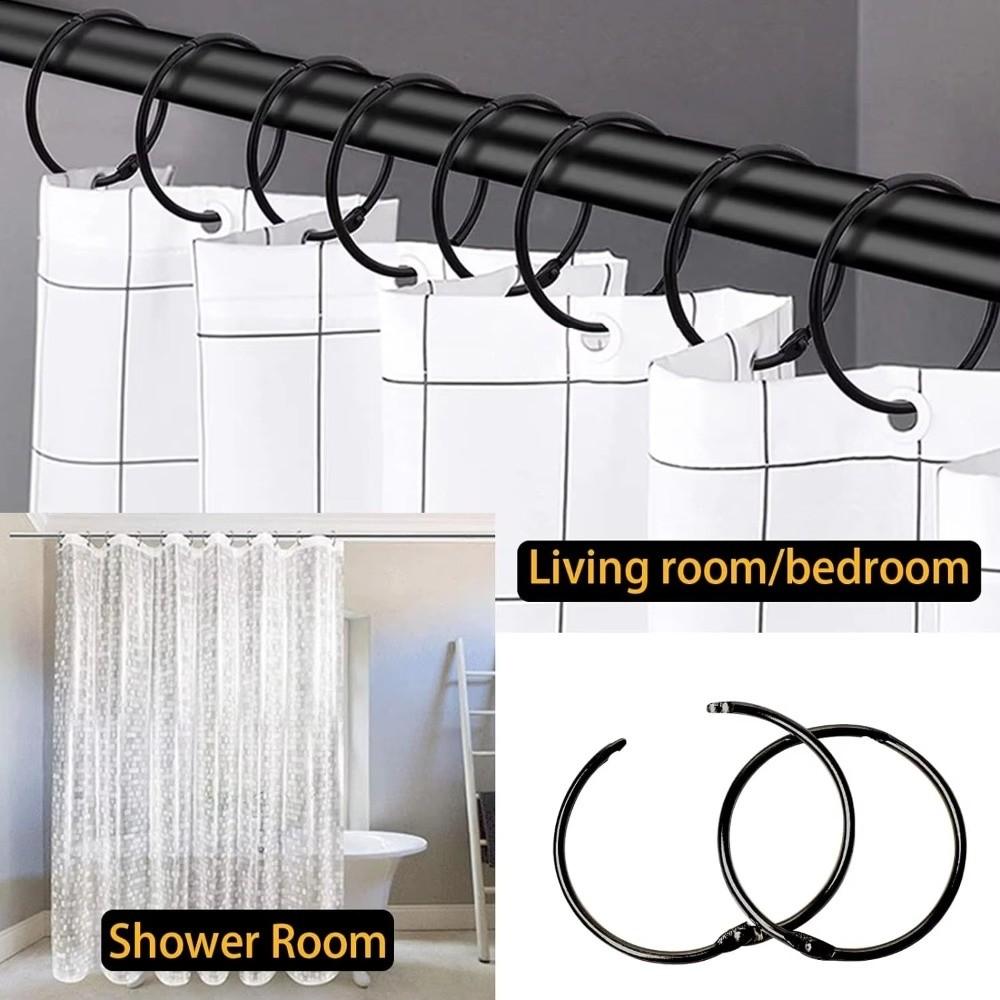 12PCS Circular Shower Curtain Hooks Rust Proof Curtain Rings Curtain Hang Holder Curtain Rod