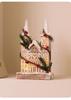 Wooden Luminous Christmas House Ornament with Lights