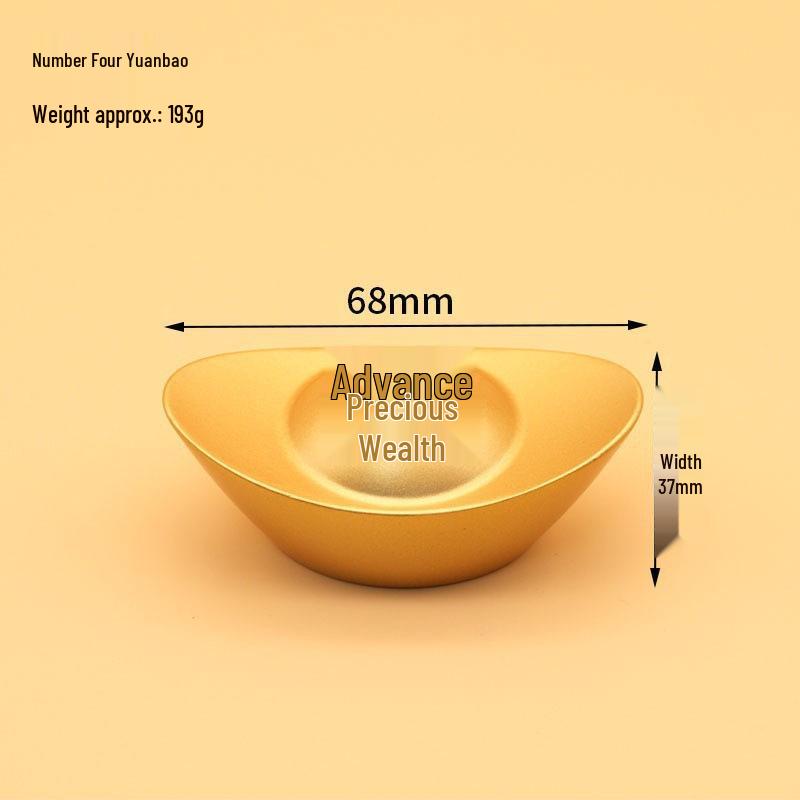 Golden Alloy Ingot Wealth-Attracting Ornament - Perfect for Housewarming and New Home