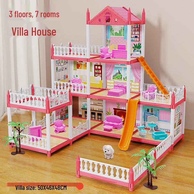 Children's Pretend Play Castle Dollhouse - Educational, Assembled, Birthday Gift for Girls
