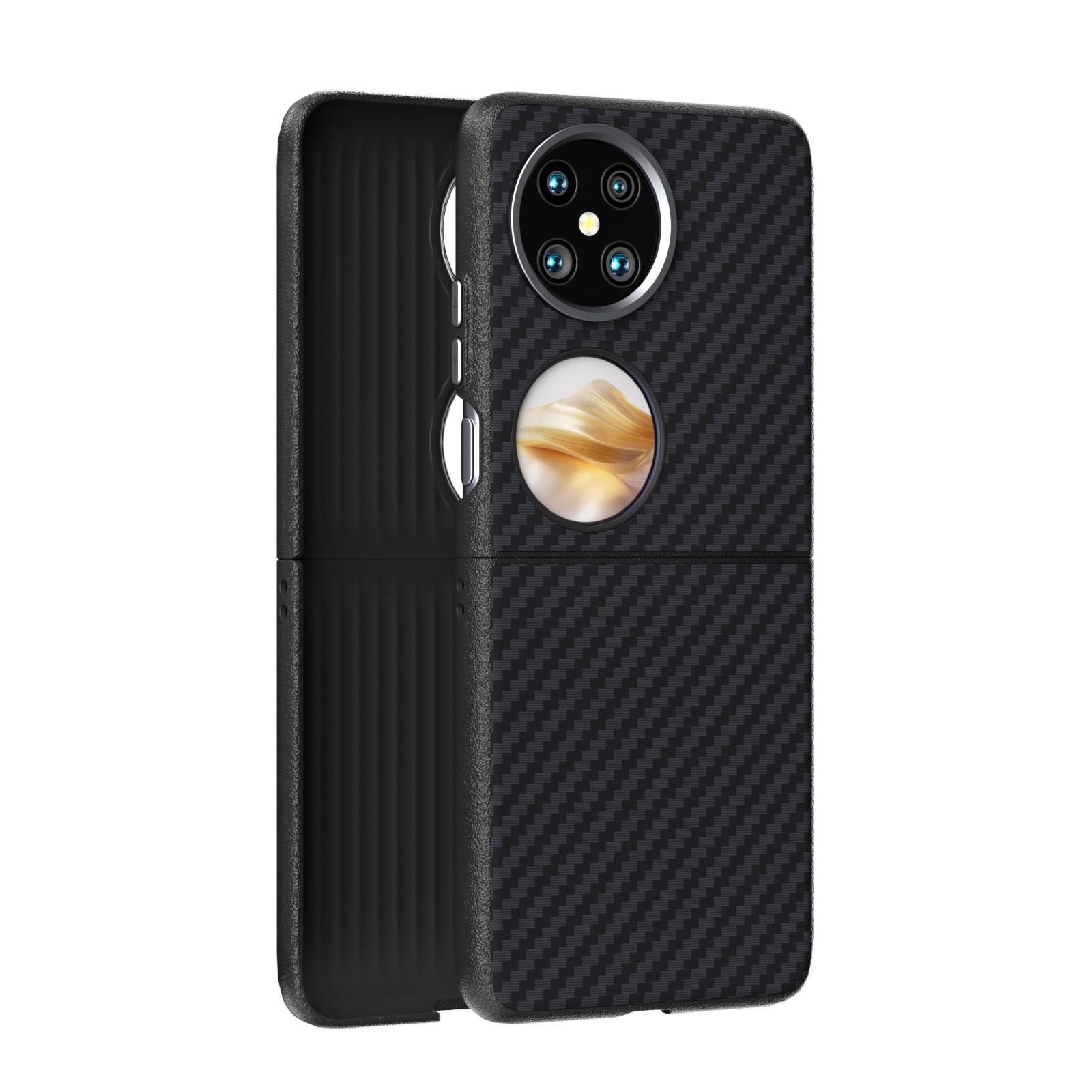 

For Huawei Pocket 2 Case Magsafe Slim Magnetic Wireless Charger Foldable Carbon Fiber Case Cover Metal Lens Drop Test Grip Funda For Huawei Pocket 2&PC чорний