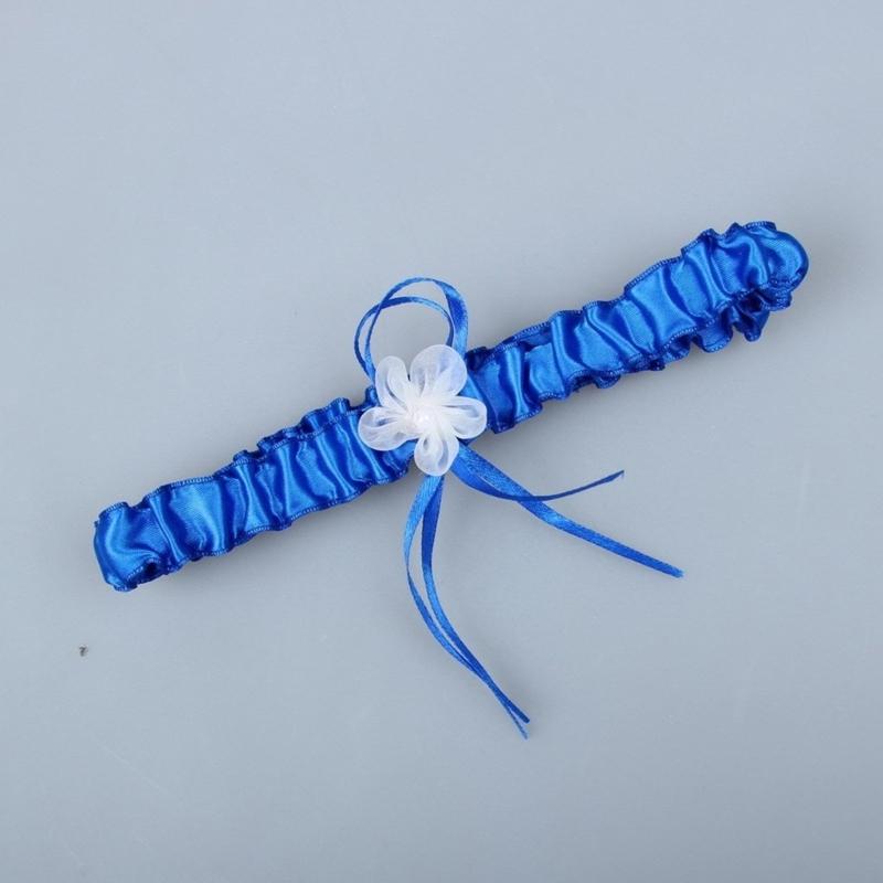 2Pcs Trimmed Lace Bowknot Bridal Garters Set for Engagement Party Accessory Gift