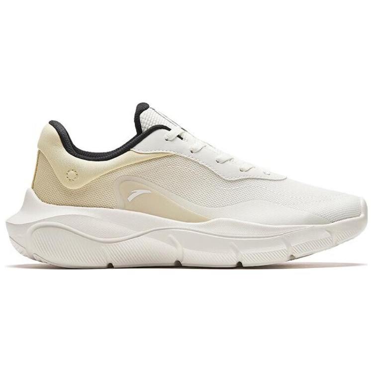 New Anta Anti Slip Wear Resistant Low Top Running Shoes Women's Ivory White Healing Yellow/Black 922347792-4