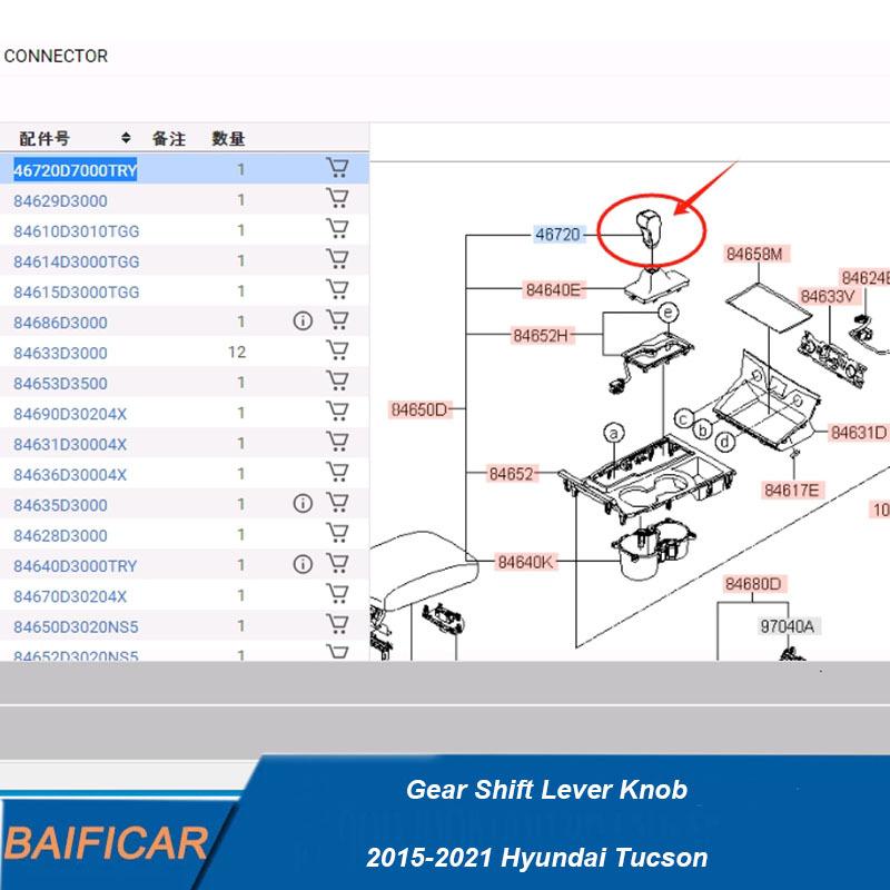 Baificar Brand New  Gear Shift Lever Knob 46720D7000TRY For 2015- Hyundai Tucson