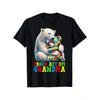Proud Autism Grandma Polar Bear Puzzle Graphic TShirt Soft Casual Short Sleeve Tee for Women