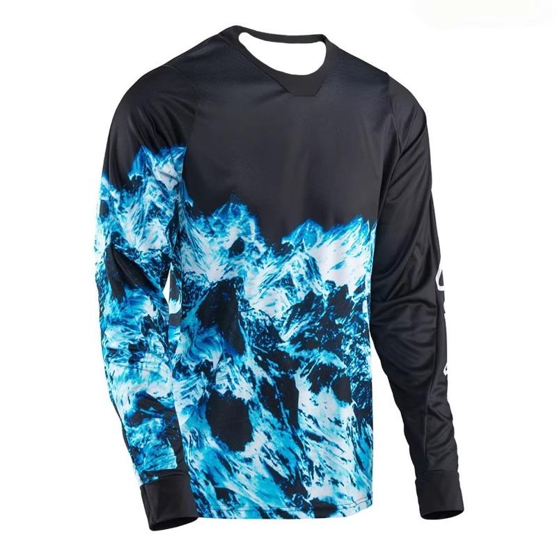 Autumn and Winter Men's 3D Printed Crew Neck Long-sleeve Sports T-shirt