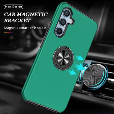 For Samsung Galaxy A34 5G Rotary Ring Kickstand Phone Case PC+TPU Anti-drop Back Cover
