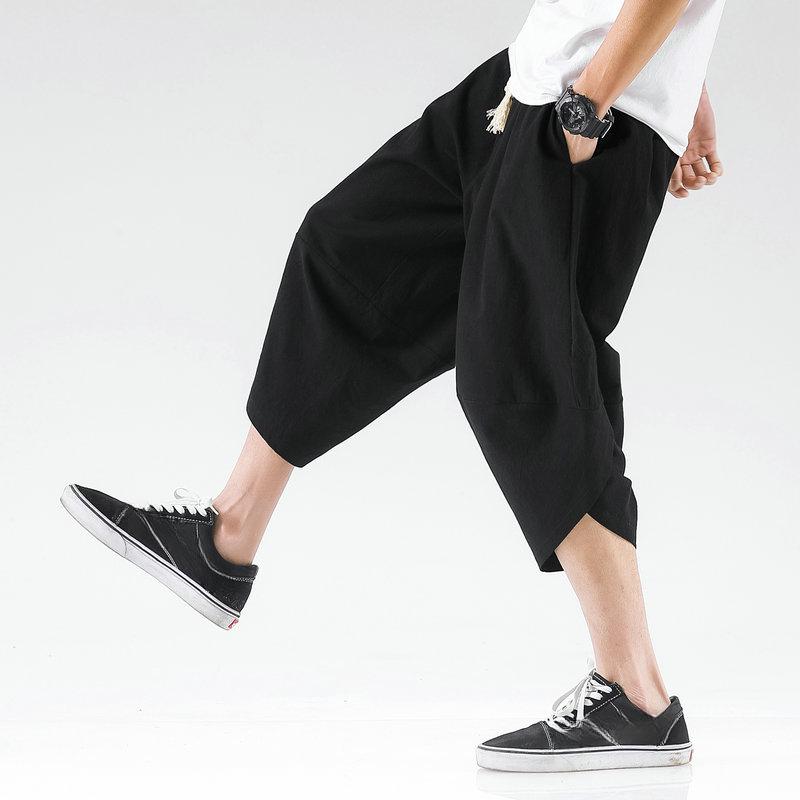 

Мужские повседневные шаровары в стиле Харадзюку, мужские мешковатые спортивные штаны для бега, женские летние большие размеры 5XL чёрный