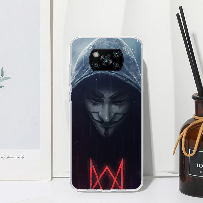

Анонимный чехол для телефона с маской V для Xiaomi Poco X7 X6 X5 M7 M8 Pro F7 Ultra Redmi 15C 15 13C 13 12C 12 10 10C 10A Арт Fundas Poco X7 Xiaomi Poco X7 Pro