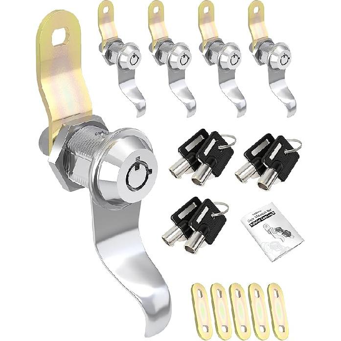 RV Locks For Storage Door 7/8 Inch, RV Compartment Locks For Camper Travel Trailer Cabinet With Keys 7/8", Pack Of 6 Locks With 6 Keyed Alike With