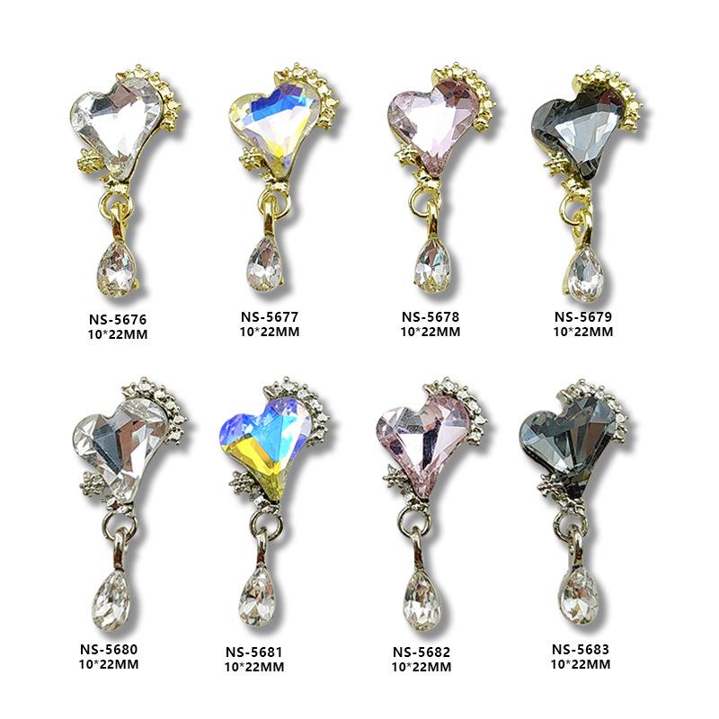 Nail Art Tassel Heart Rhinestone Pendants and Stickers