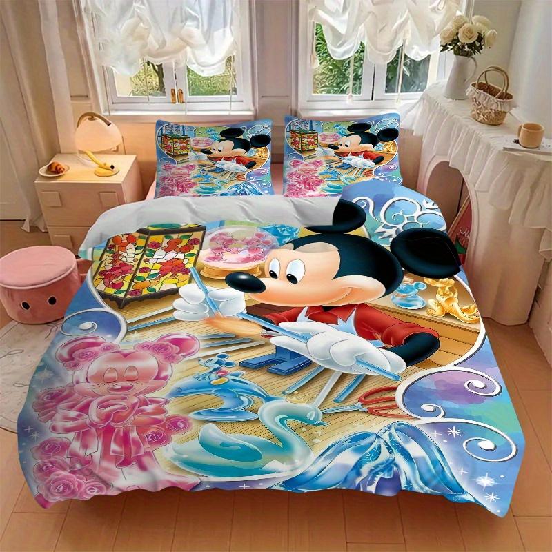 3pcs Mickey Mouse Bedding Set, Including 1 Quilt Cover and 2 Pillow Shams, Without Filling, Soft and Comfortable Home Bedroom W077