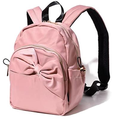Ribbon Motif Mini Backpack for Popular Brand for and Students Women, Small, Lightweight, Stylish, Cute, Water-Repellent Nylon, Compact, Adults,