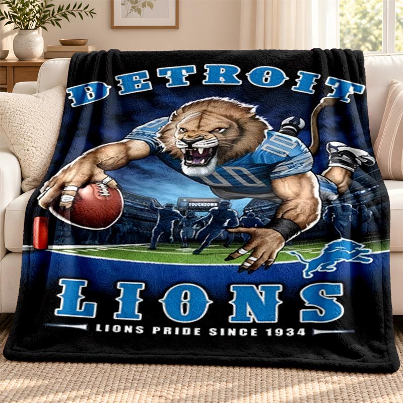 Detroit Lions blanket Flannel Blanket Soft Cozy Plush Throw for Sofa Bed Lightweight Home Decoration Outdoor camping