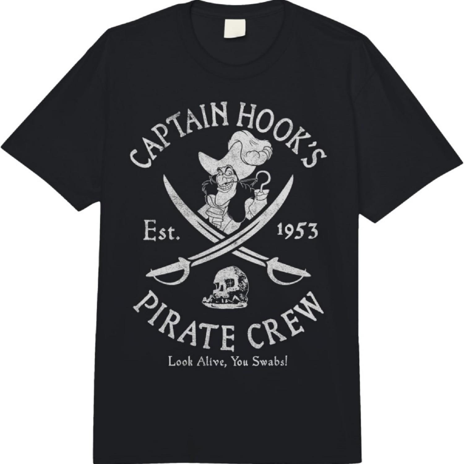 Disney Villains Captain Hook Pirate Crew Est 1953 Logo Comfort Colors Adult Heavyweight T-shirt S