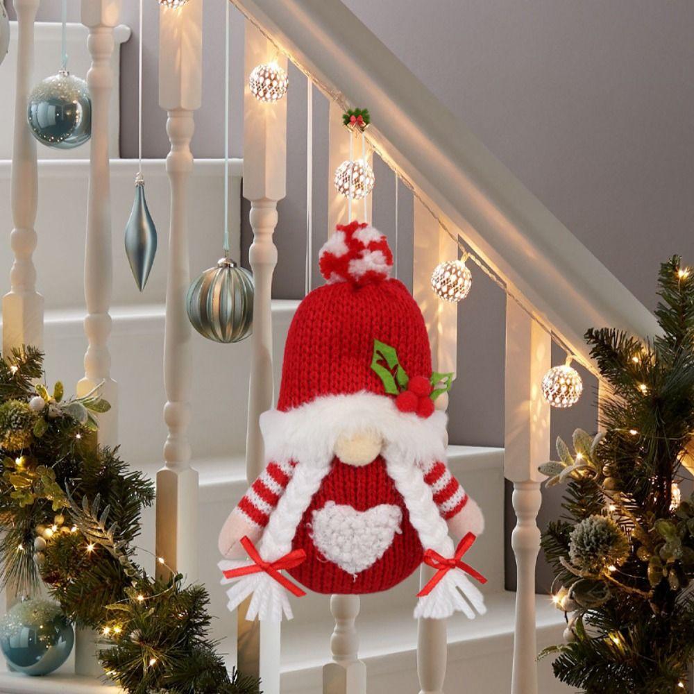 Cartoon Christmas Pendant Soft Elk Snowman Girl Santa Claus Hanging Ornaments Cute Handmade Christmas Tree Decoration