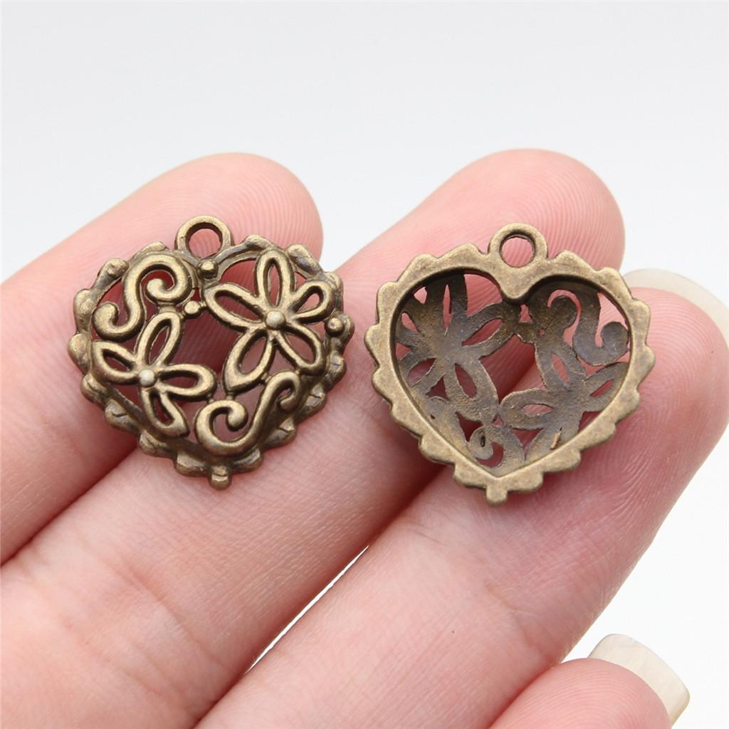 Charms Peach Heart-shaped Love Pendants Vintage Jewelry Supplies ZC094