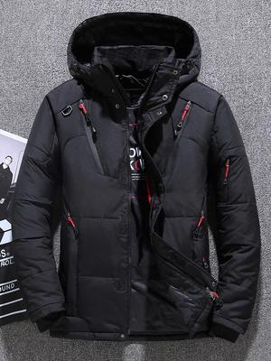Men's Short Winter Hooded Coat - Thick, Casual, Outdoor, Cold-Proof