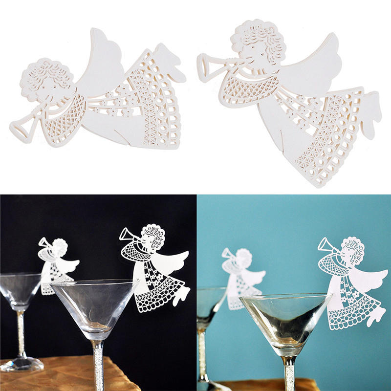 Hot Flying Angel Name Place Card For Wedding Party Table Wine Glass Decoration