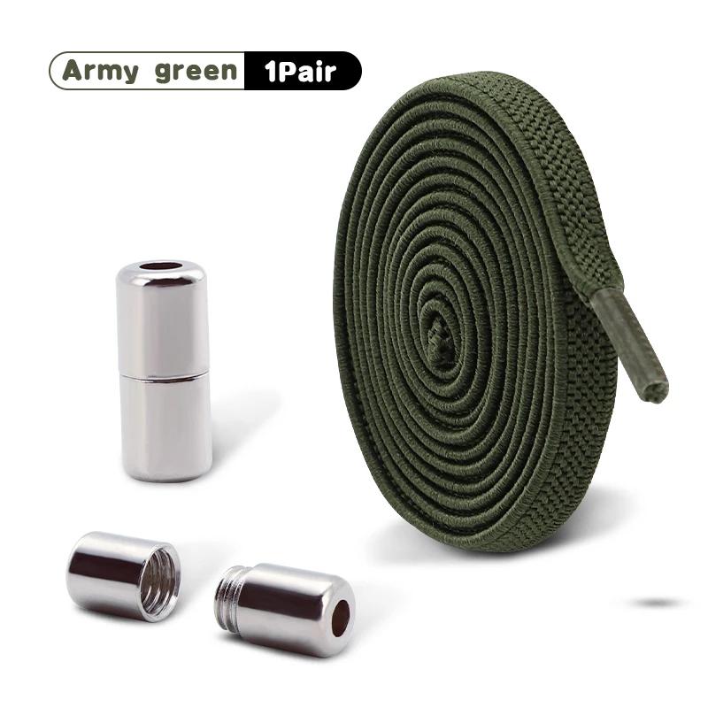 Capsule Lock Shoelaces Elastic Laces Sneakers No Tie Shoe Laces Without Ties Kids Adult 0.6cm Flat Shoelace for Shoes