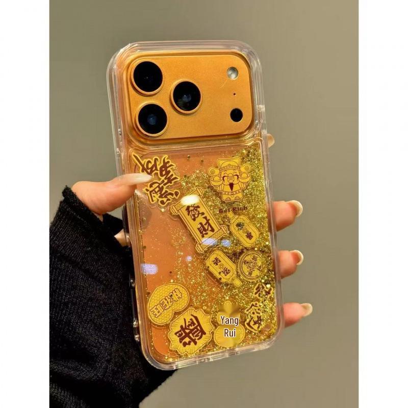 

Чохол для телефону Золота Фольга з Пливунами Бог Багатства для iPhone 17 Pro Max та Huawei Mate70 iPhone 13 Pro