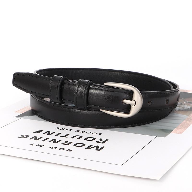 Light luxury silver needle buckle women's belt and fashionable women's belt jacket skirt jeans belt