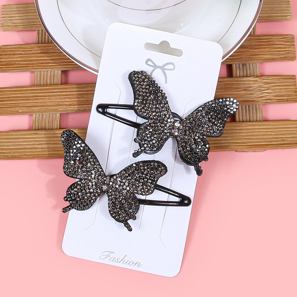 2pcs/set New Cute Princess Butterfly Hair Clips Girls Hairpins Crystal Butterfly Hair Clips Children Kids Hair Accessories